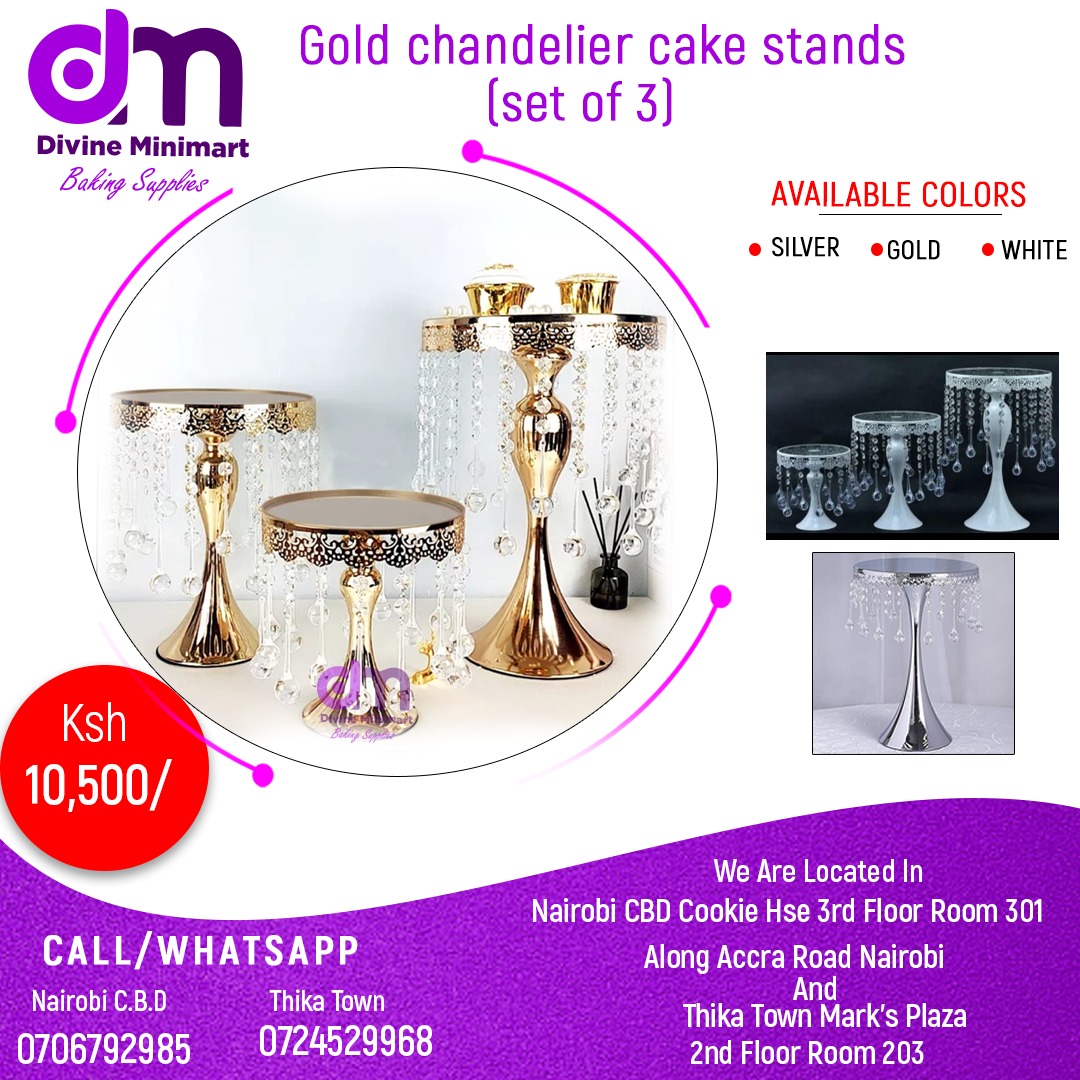 Buy 18 Metallic Gold Chandelier Wedding Cupcake Stand, Round Dessert  Display Centerpiece, Pedestal Cake Stand Plate With Hanging Crystal Chains  Online in India - Etsy