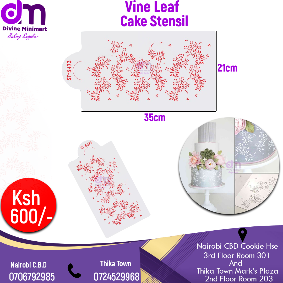 Vine Leaf Cake Stencil 1pc Divine MiniMart Kenya