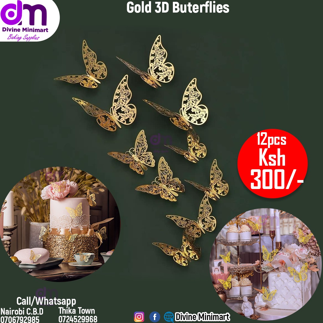 3D Butterfly Cake toppers | Divine MiniMart Kenya