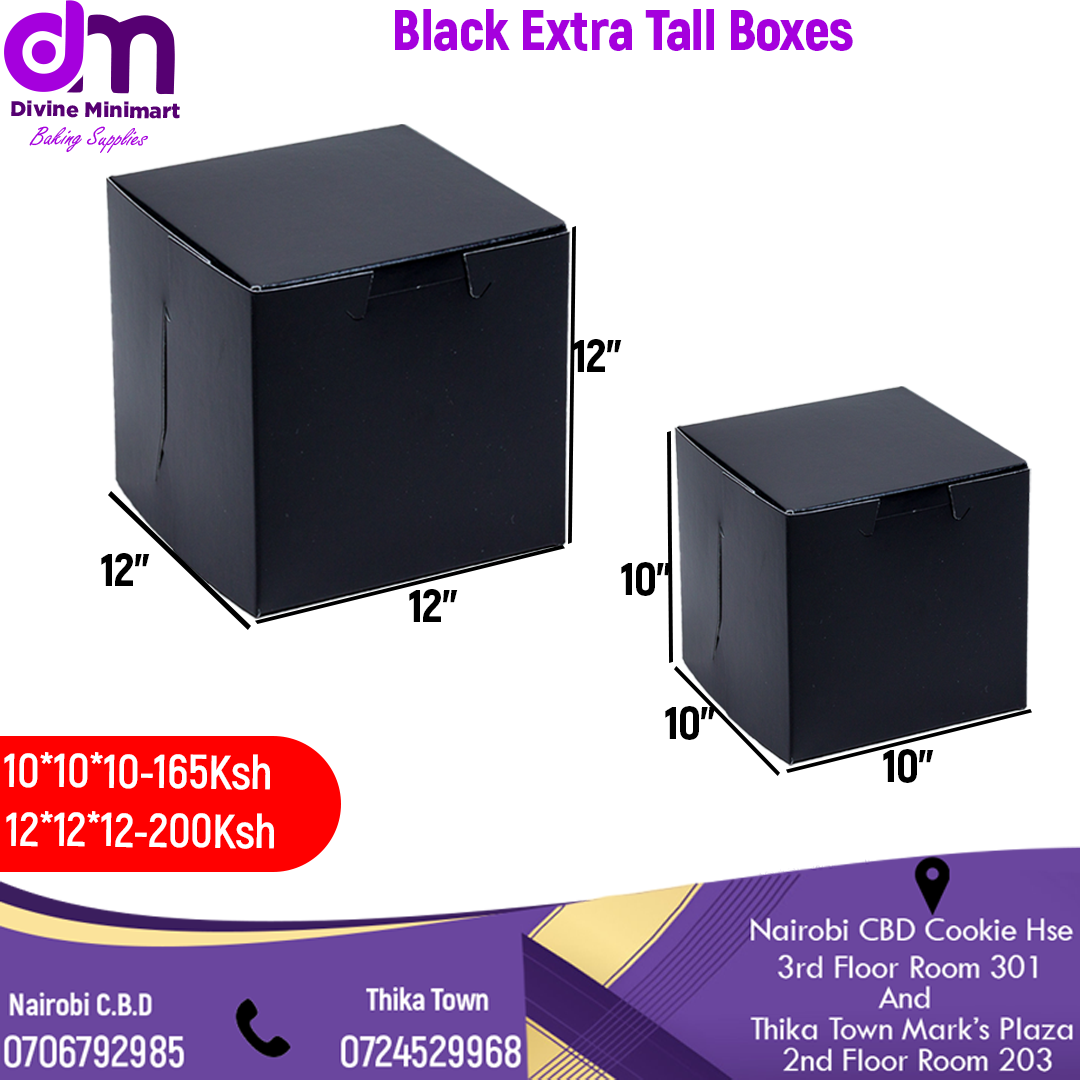 Black Extra Tall Boxes Divine MiniMart Kenya