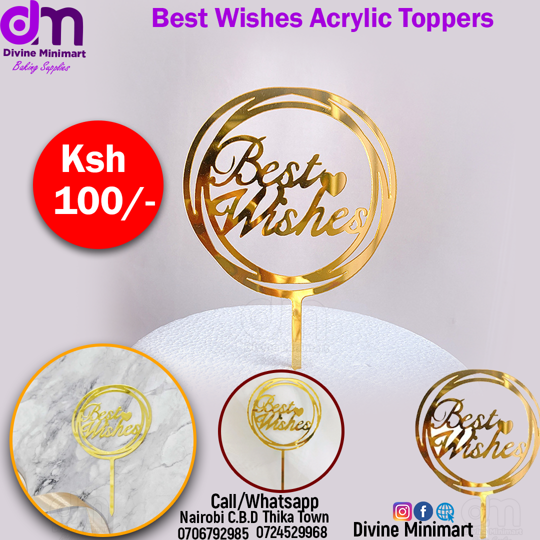Best Wishes Acrylic Cake topper - Divine MiniMart Kenya Kenya